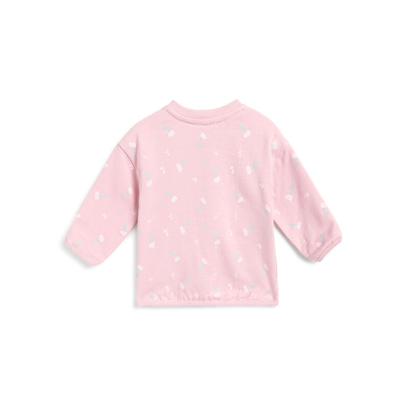 Girls Medium Pink Floral Printed Sweatshirt image number 1